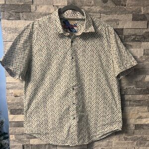 Men's Robert Graham Patterned Short Sleeve Shirt large/ xl classic fit